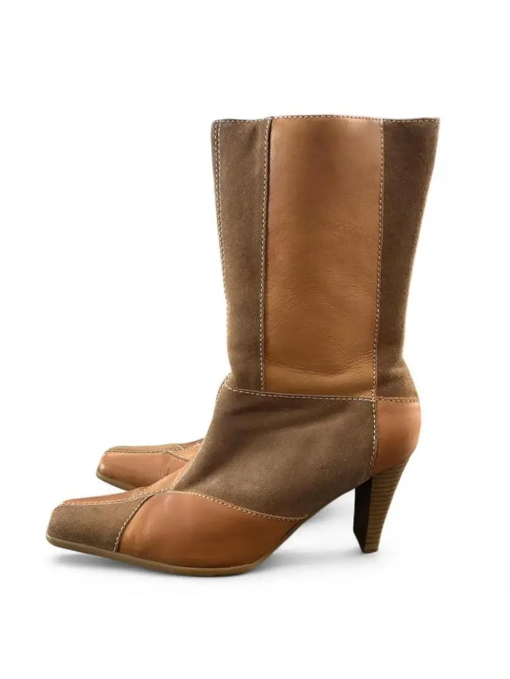 Beautful Y2K Mossimo suede and leather ankle heeled boots